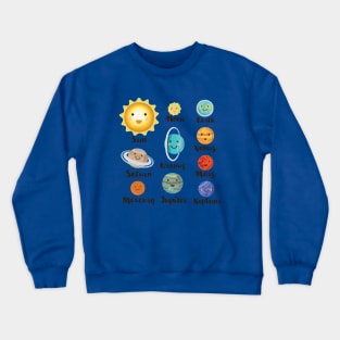 Solar System Cartoon Crewneck Sweatshirt